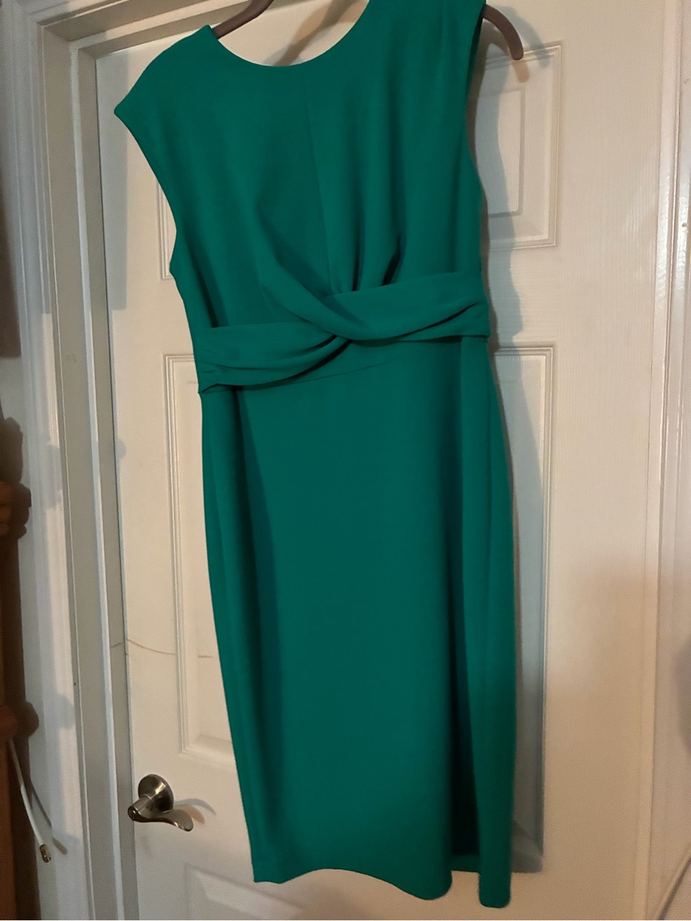 Calvin Klein Teal Twist-Waist Sheath Dress